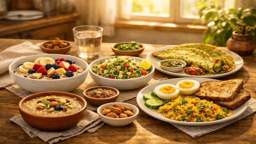 fatty liver me subah kya khaye healthy breakfast oats sprouts poha dalia liver fat kam karne wala nashta