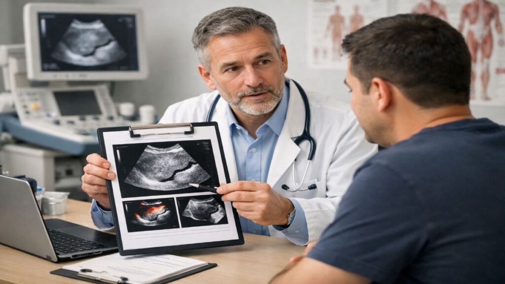 fatty liver test ultrasound diagnosis doctor consultation