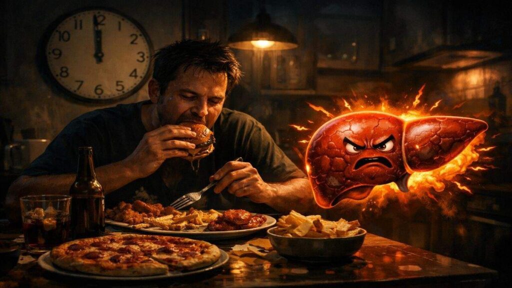 late night eating habit fatty liver lifestyle problem